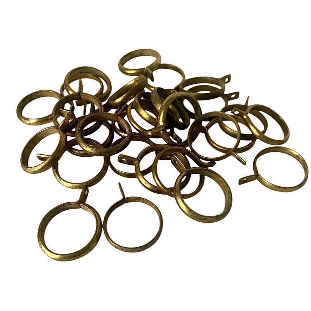 30 Brass Curtain Rings Vintage Brass Aged Patina Eyelet Steampunk Altered Art